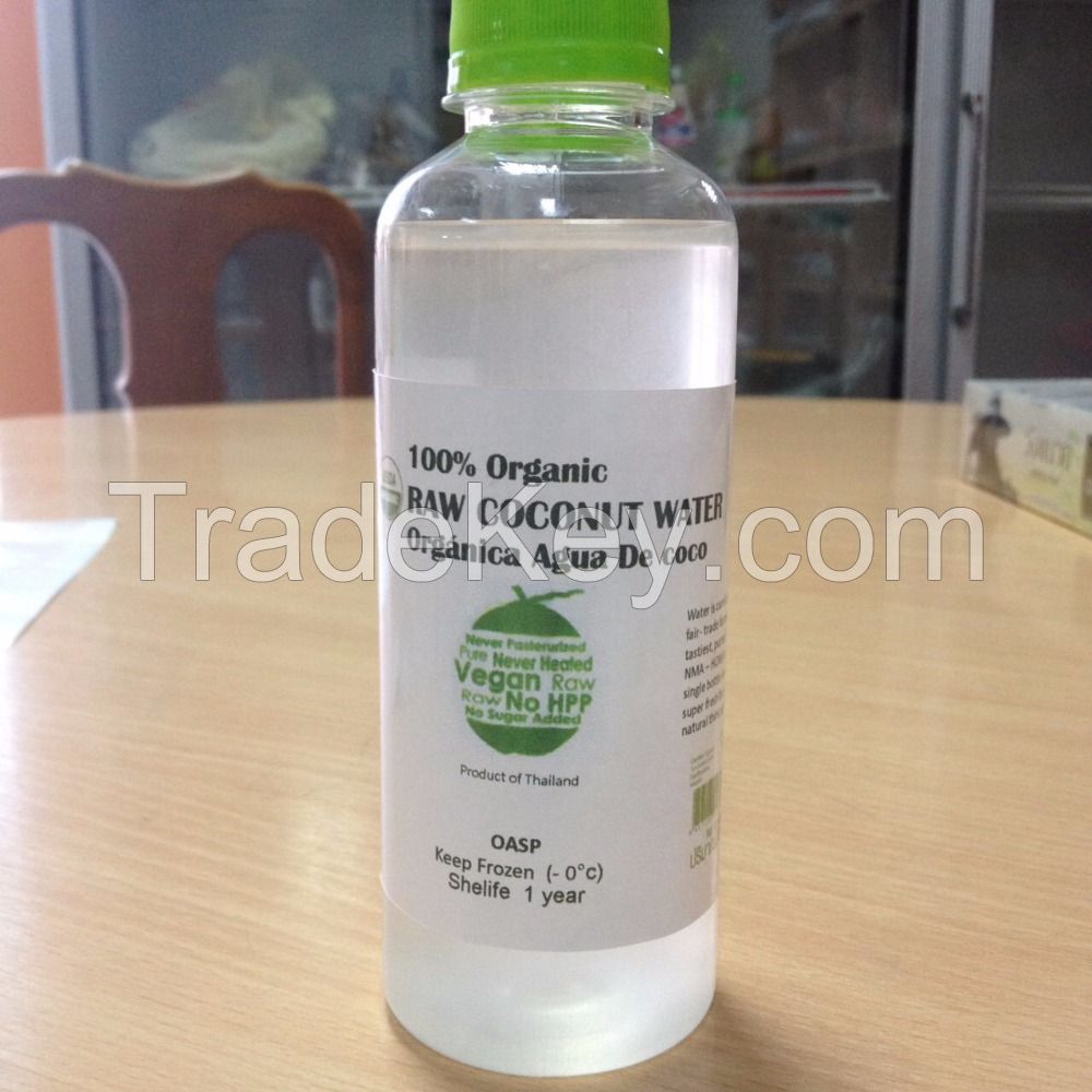 fresh pure coconut water in pet bottles