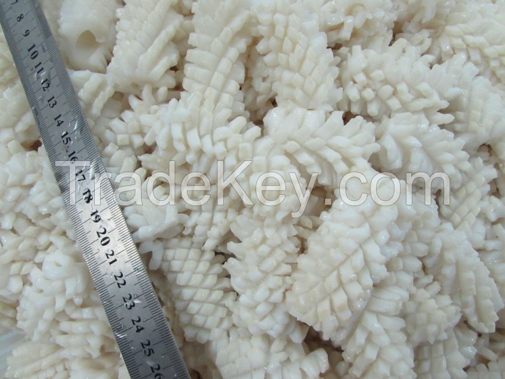 frozen pineapple cutted equatorial squid flower