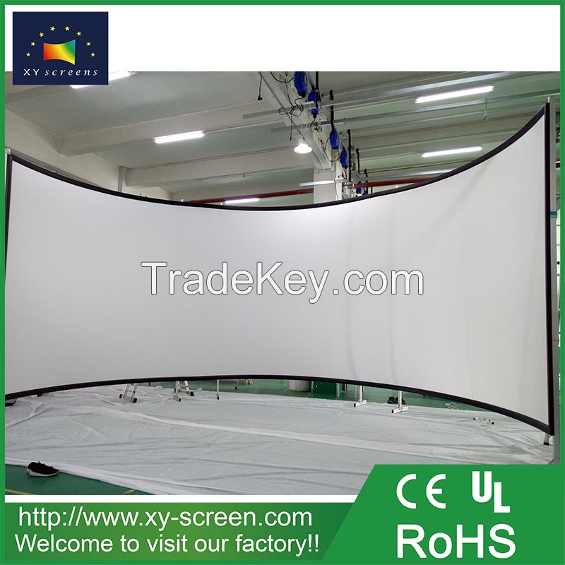 XYSCREEN semi-circular home cinema curved fixed frame projector screen