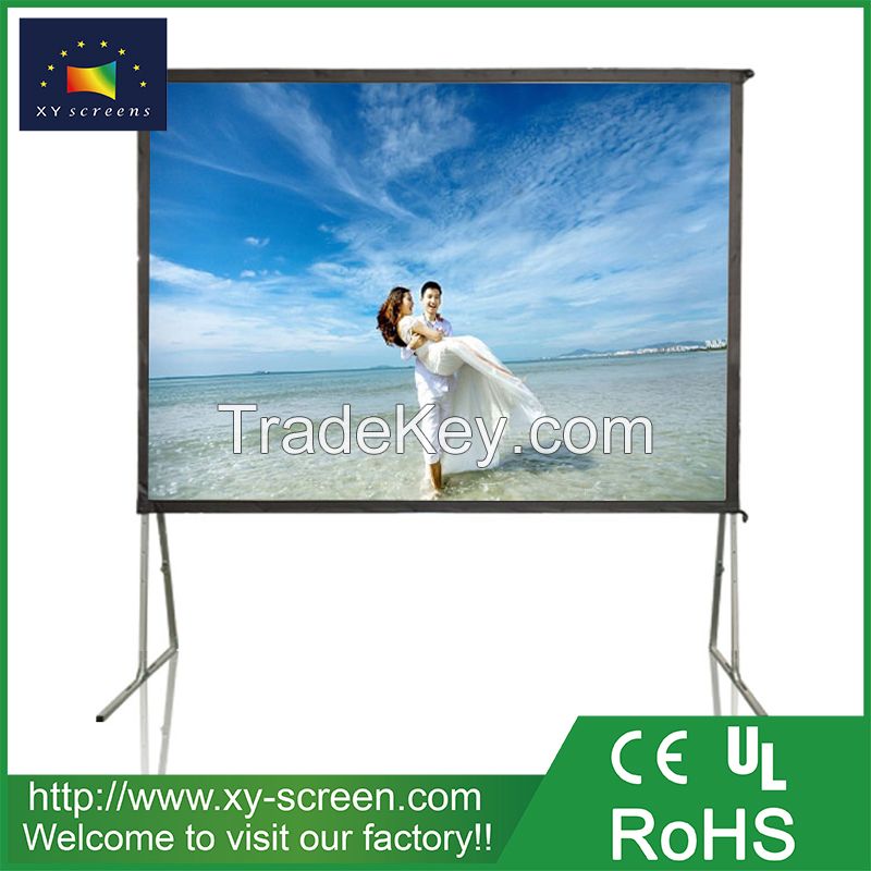 XYSCREEN 150 inch outdoor portable rear projection fast folding projector screen easy move