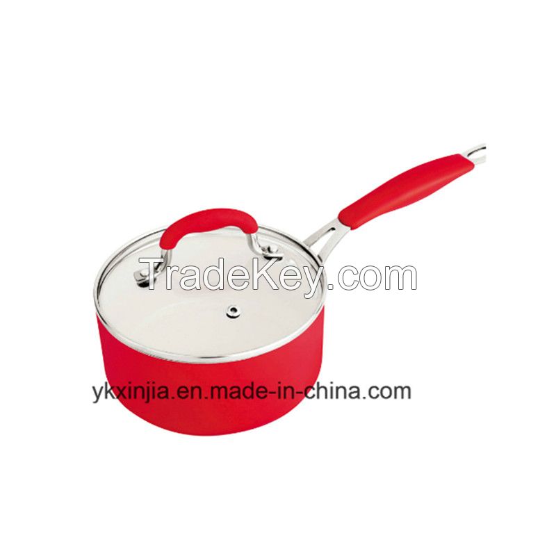 2PCS Non-Stick Aluminum Sauce Pot with Ceramiccoating