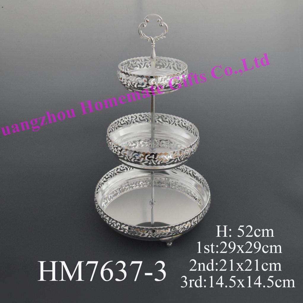 Newest metal 3 layers home decoration  tray