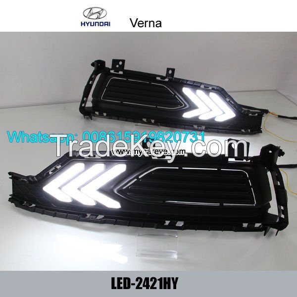 Car LED cree DRL day time running lights driving daylight for Hyundai Verna