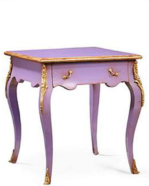 French Hand Painted Table in Louis Xv Style with One Drawer