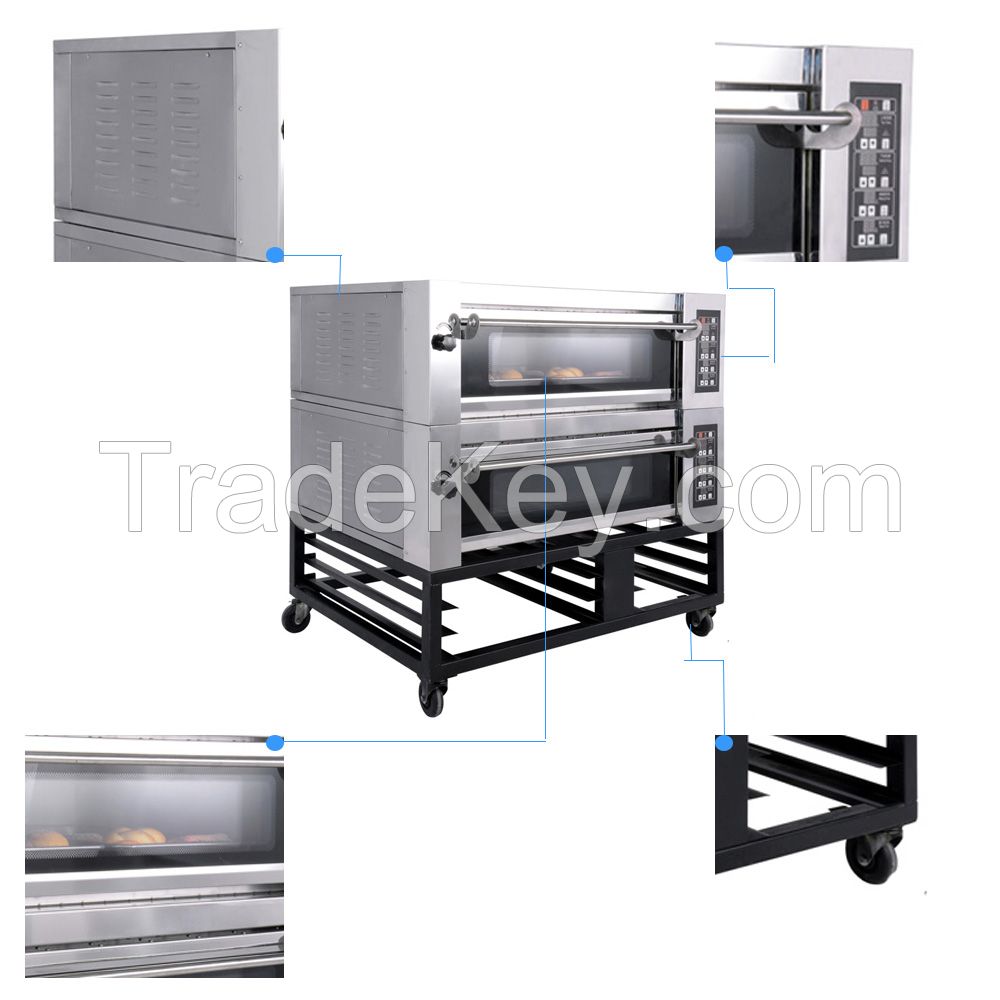 Double Deck Four Trays Bakery Gas Oven / Bakery Machine