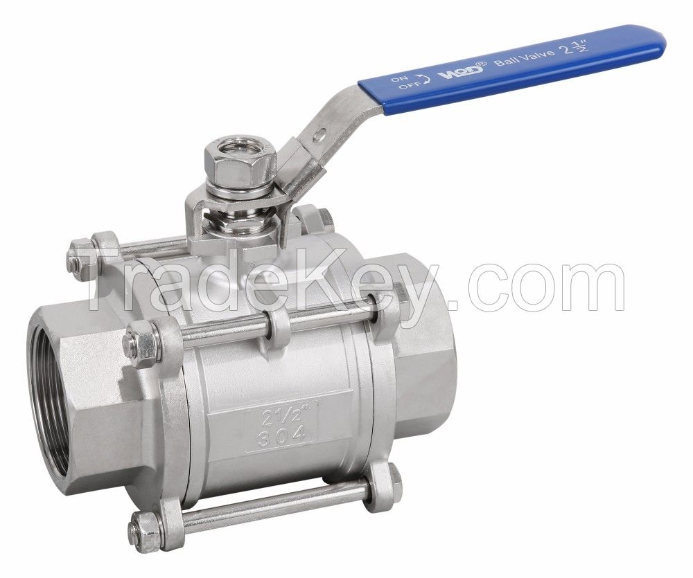 3PC Stainless steel ball valve