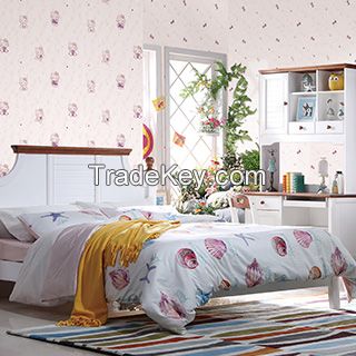 Seamless wallpaper/ Pure cloth wallpaper/ Jacquard Anion wallcloth/ Kids room wallpaper