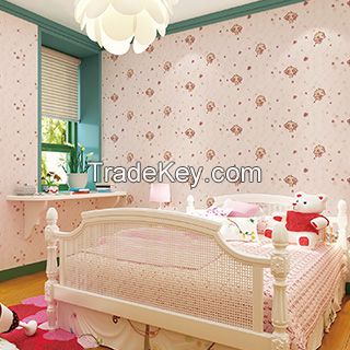 Seamless wallpaper/ Pure cloth wallpaper/ Jacquard Anion wallcloth/ Kids room wallpaper