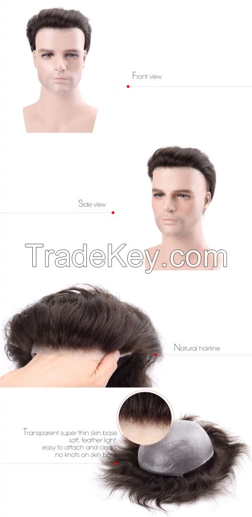 Folded Lace Front Stock Men's Toupee