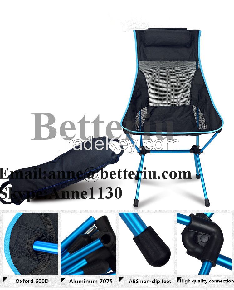 High back camping chair fold up beach chair ultralight camping chair