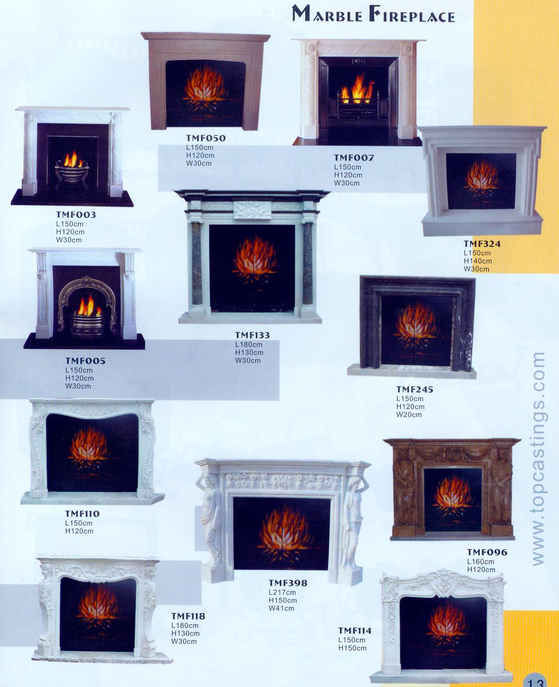 fireplace (marble/cast iron)
