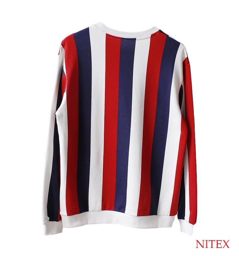 WOMEN'S STRIPE CREW NECK SWEATSHIRT