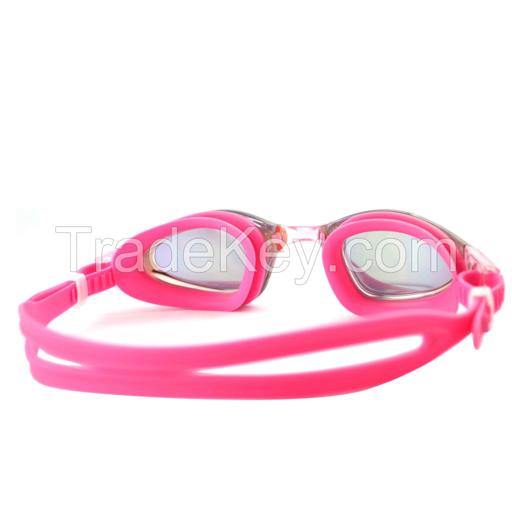 Mirror coated swim goggles 