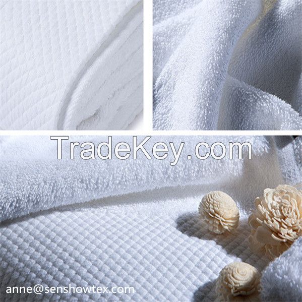 High quality 100% cotton white satin hotel bath towel set