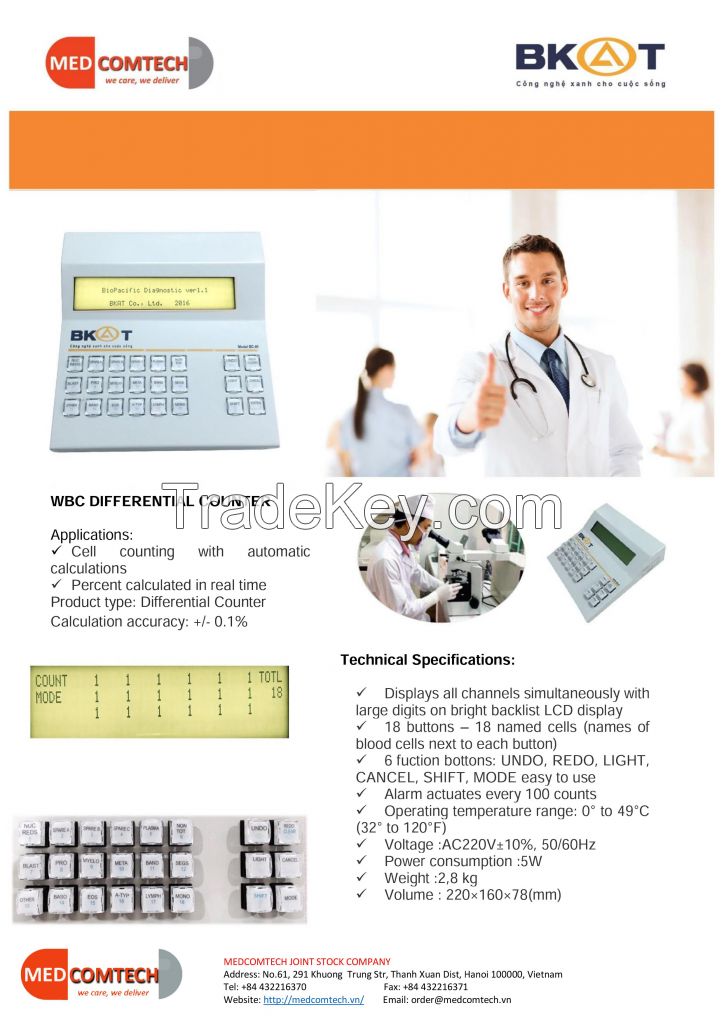 Microprocessor-controlled differential cell counter designed specifically for hematology laboratory - Cheap price - made in Vietnam