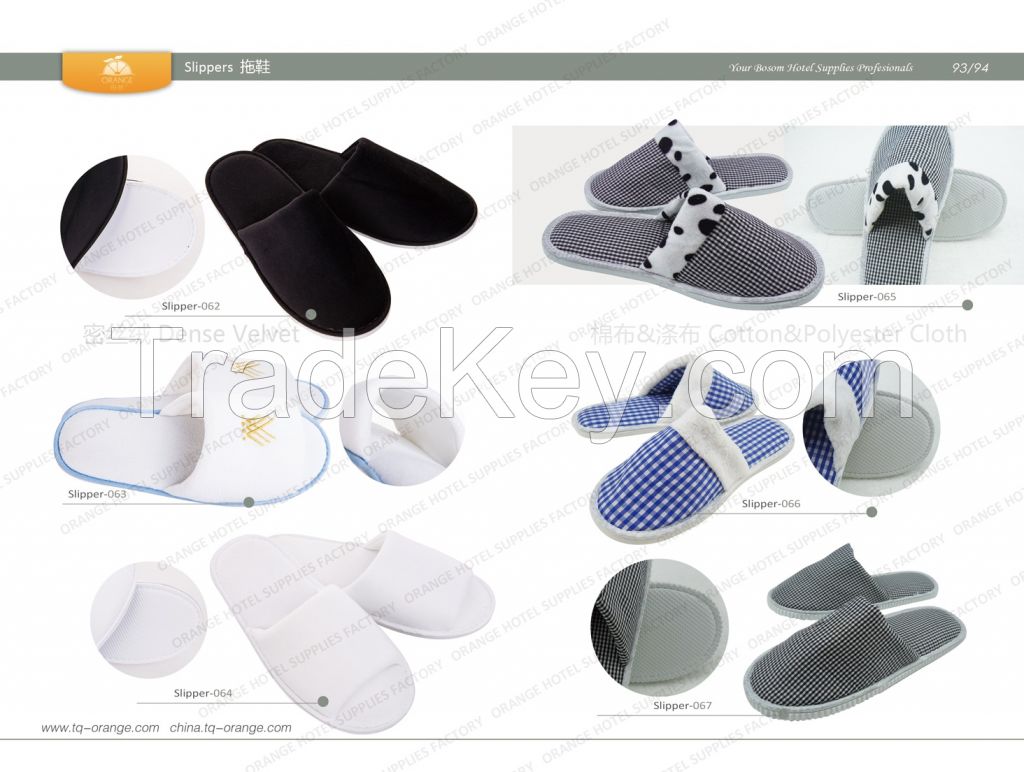 Hotel Dense Velvet slippers, cotton&polyester cloth slippers