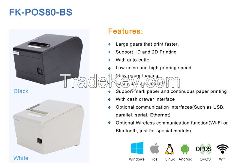 USB+Serial/Rs232/Parallel/Ethernet Connection Pos Receipt Printer Thermal Driver Setup v7.01 FK-POS80-BS