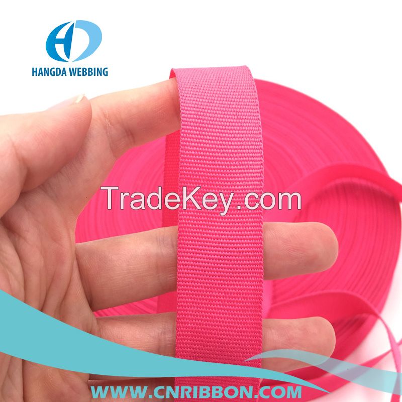 Factory Price Colorful tubular 20mm 300D Polyester wrap Webbing tape 