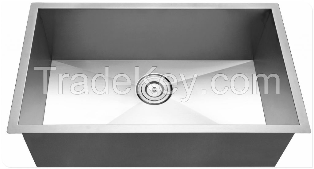 30&quot; single bowl 304 stainless steel sink undermount handmade kitchen sink # S3018