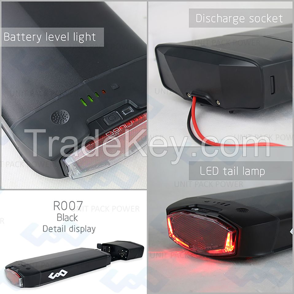 Factory Price Wholesale Lipo Battery 36V 9Ah Electric Bike Battery with Charger BMS Brand Cell USB Port Tail Light