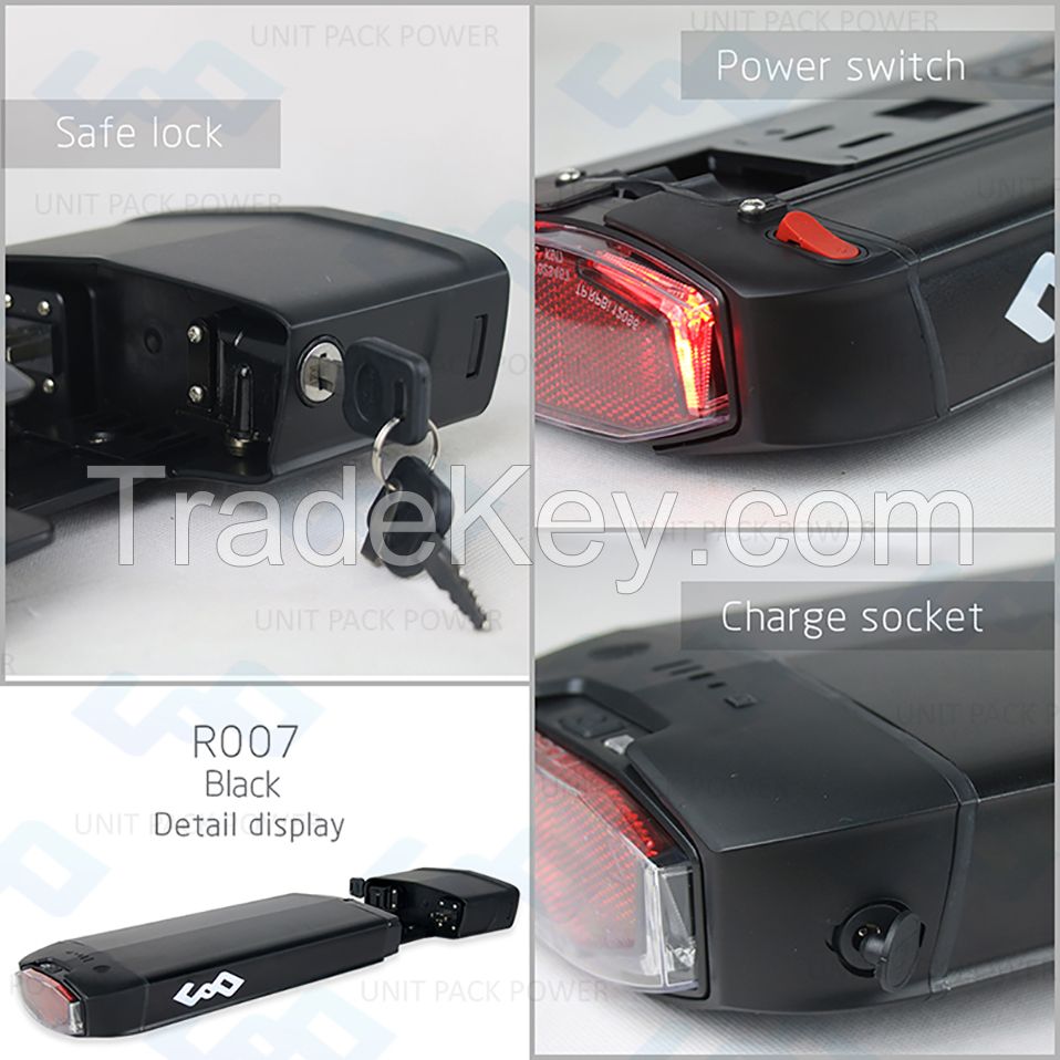 Factory Price Wholesale Lipo Battery 36V 8Ah Electric Bike Battery with Charger BMS Brand Cell USB Port Tail Light