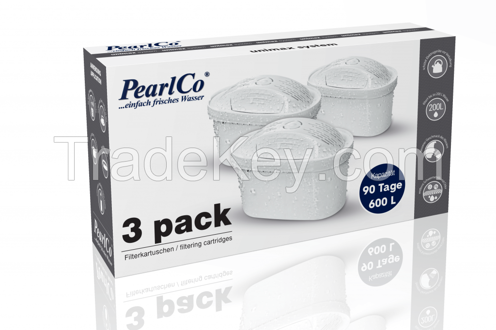 PearlCo Unimax Water Filter Cartridges (compatible To BRITA Maxtra)