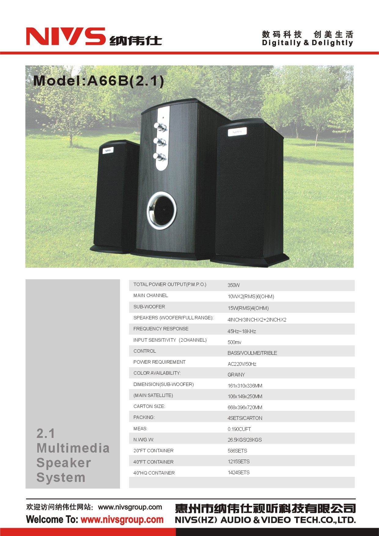 2.1 Multimedia speaker(A66B)