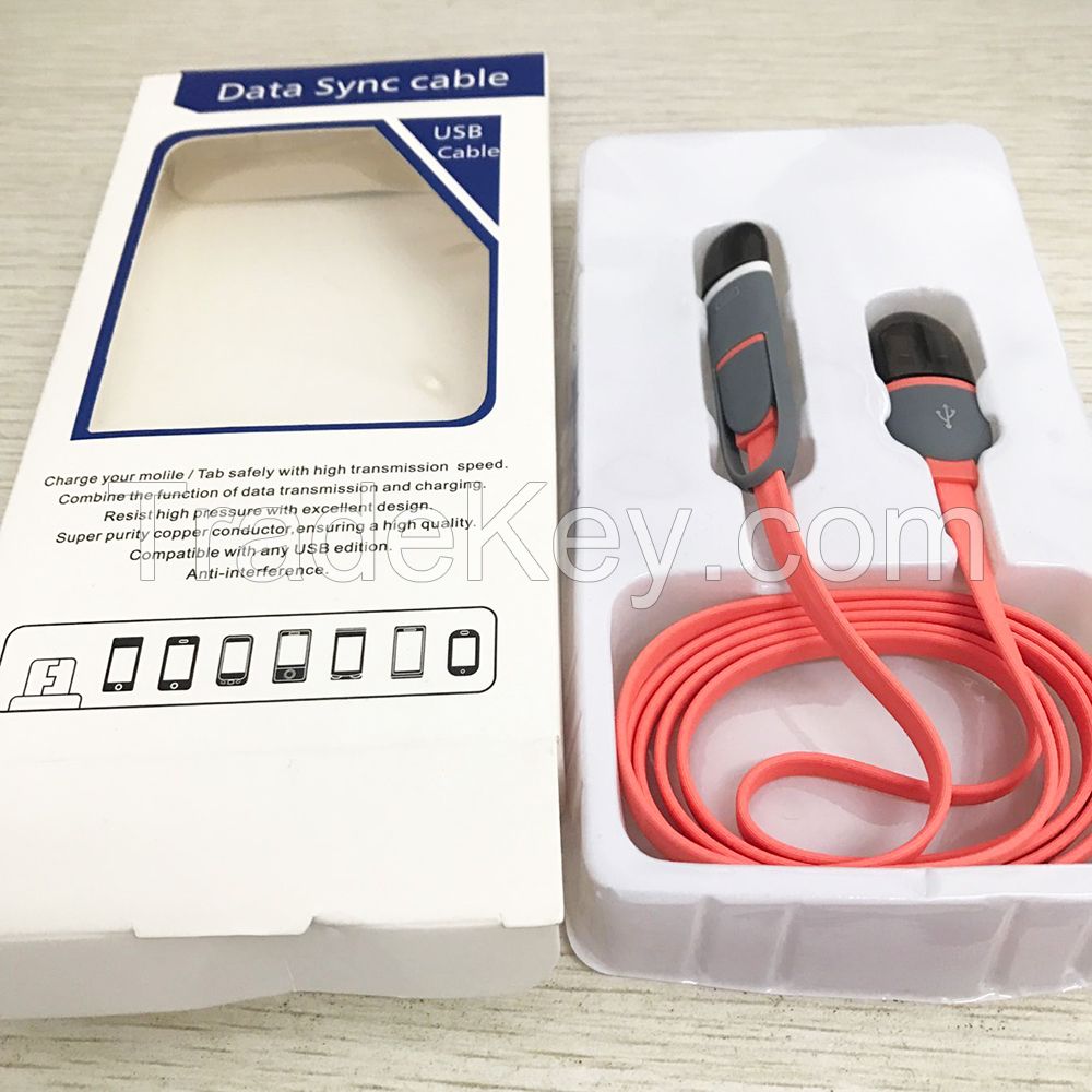 Custom logo usb cable 2 in 1 for newbook