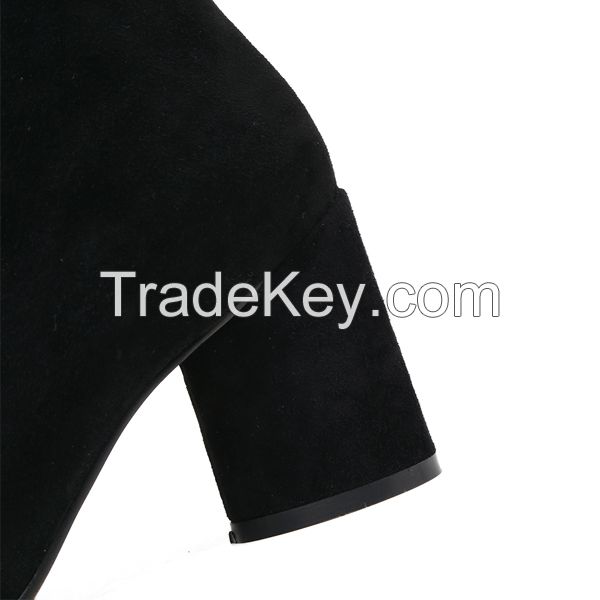 New Style Women's Shoes Black Suede Ankle Boots