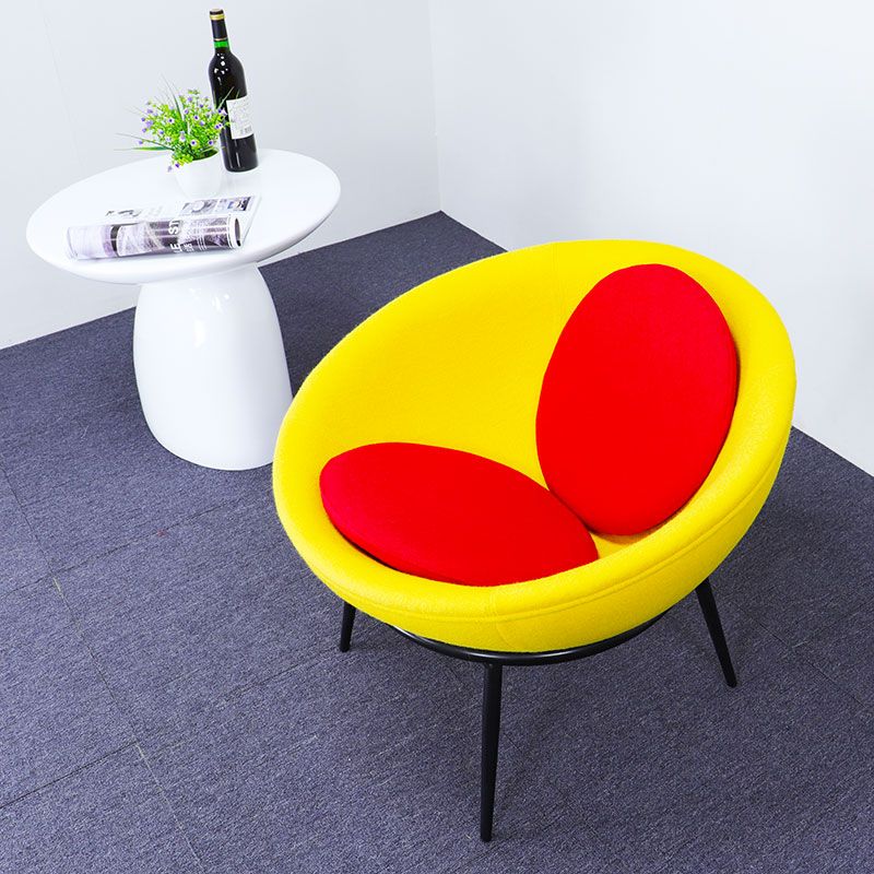 design fabric cushion fiberglass shell round living room chair