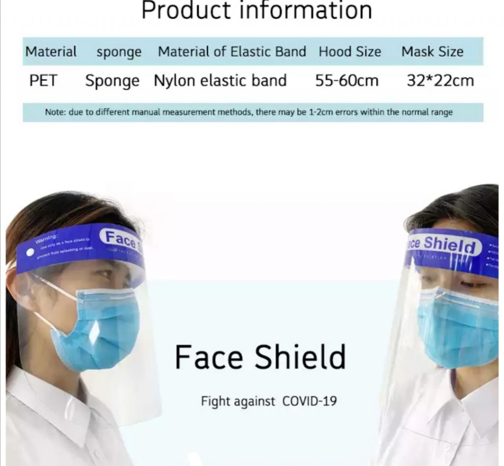 CE FDA surgical medical safety protective face shield visor and goggles