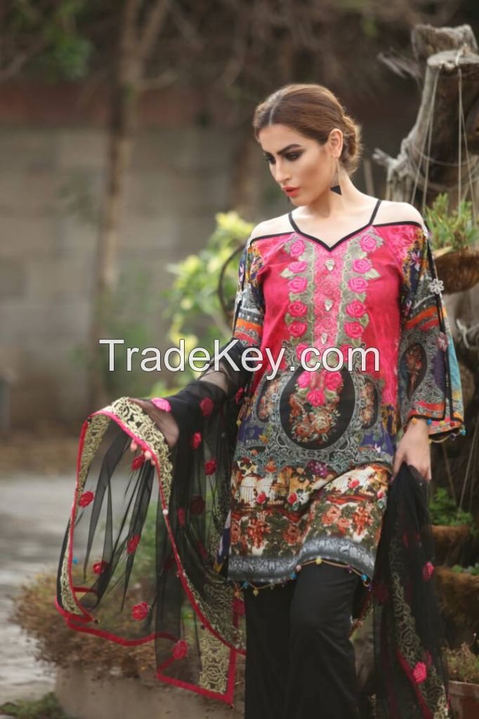 Branded Unstitched Women Salwar Kameez lawn