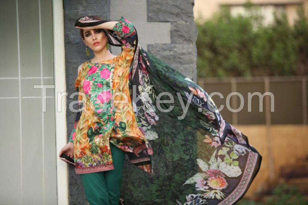 Branded Unstitched Women Salwar Kameez lawn