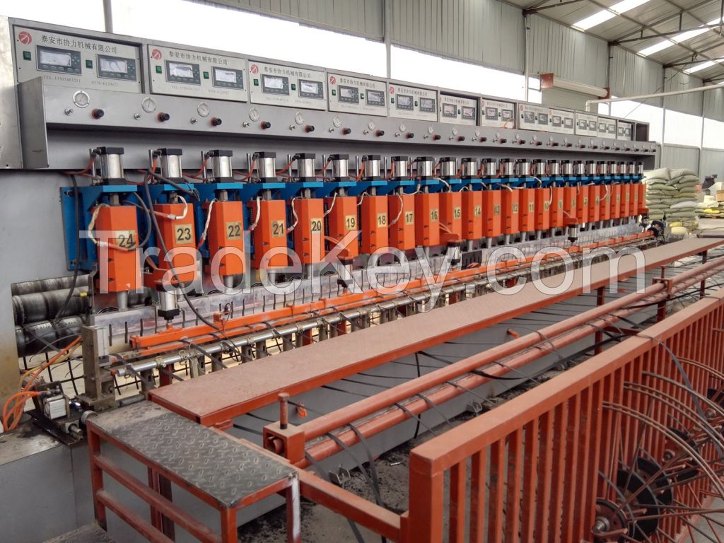 Automatic steel plastic geogrid production line