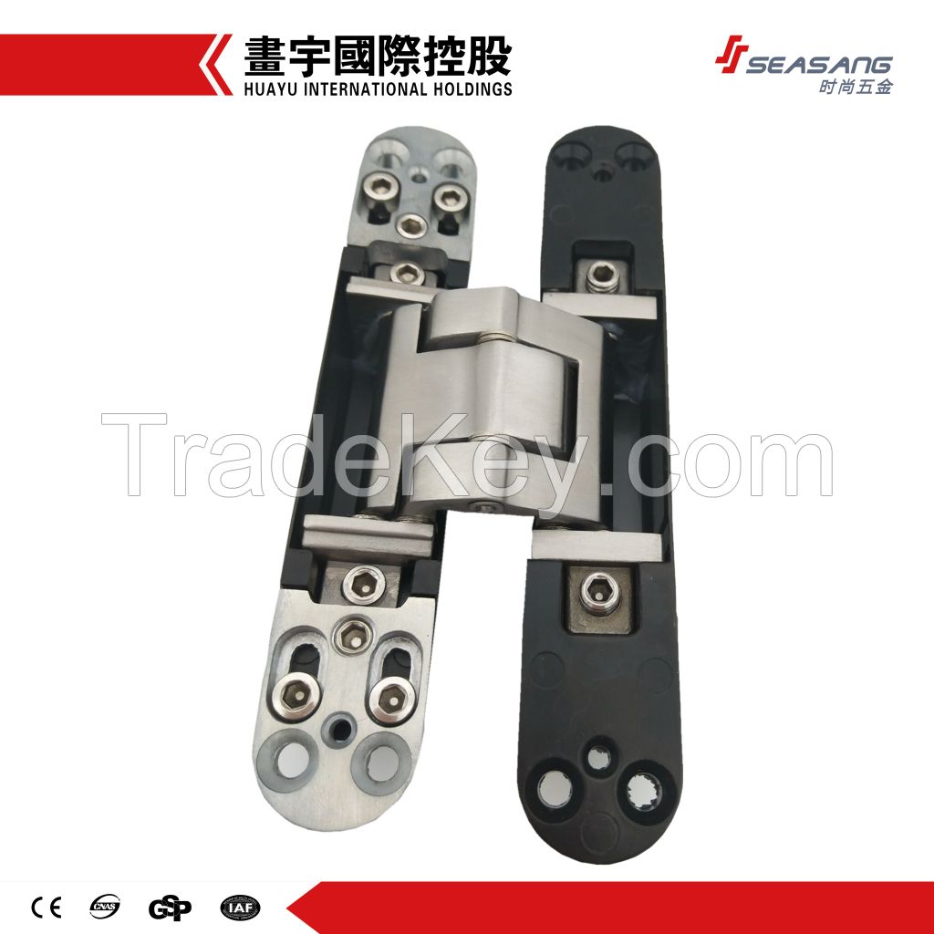 German type zinc alloy body&stainless steel core 3d adjustable concealed hinge for wood, steel, aluminum frames