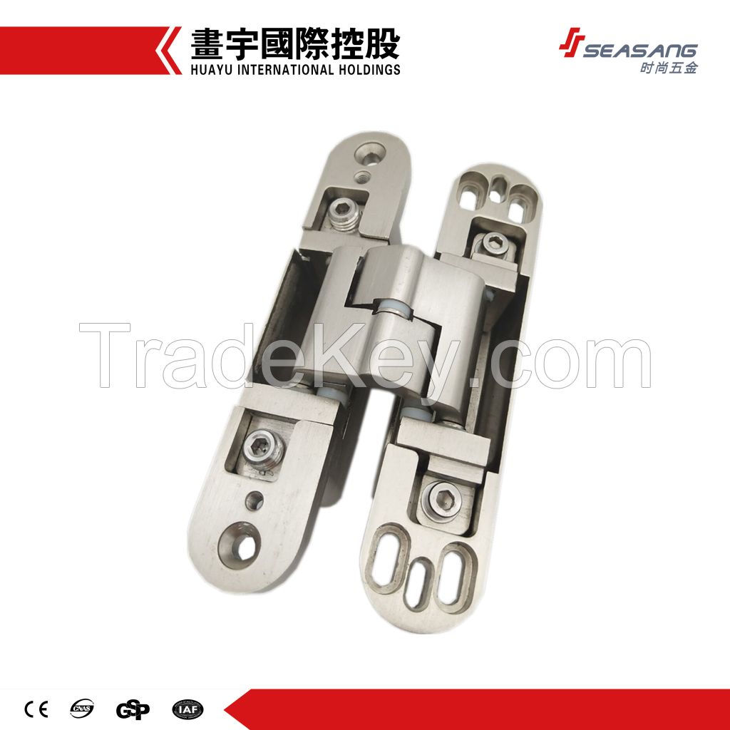 Hot sale zinc alloy 3-way adjustable tectus door hinges invisible&hidden hinge for wood, swing, aluminum doors