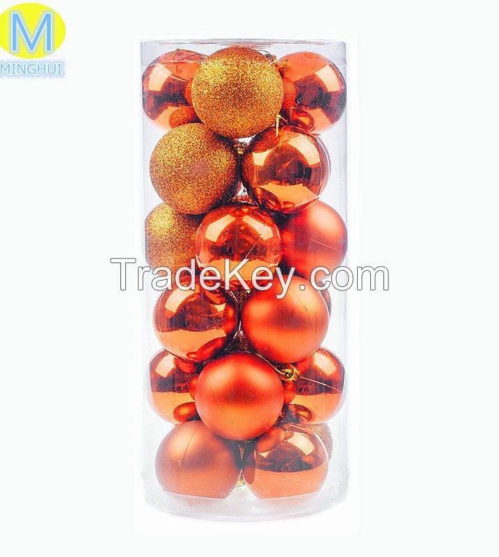 Colorful small glass ornaments, 24 Pcs Shatterproof Christmas Balls Tree Ornaments