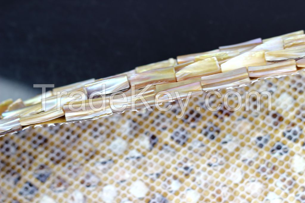 MOP-M02 pearl pteria shell stiffened mosaic