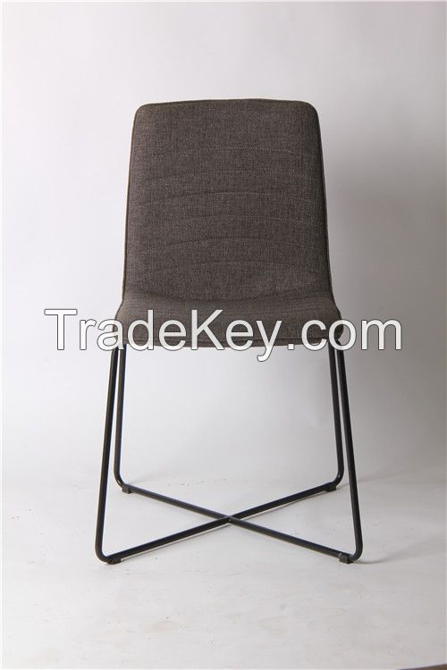 China manufacture cross legs fabric low back dining chair EGC-2007