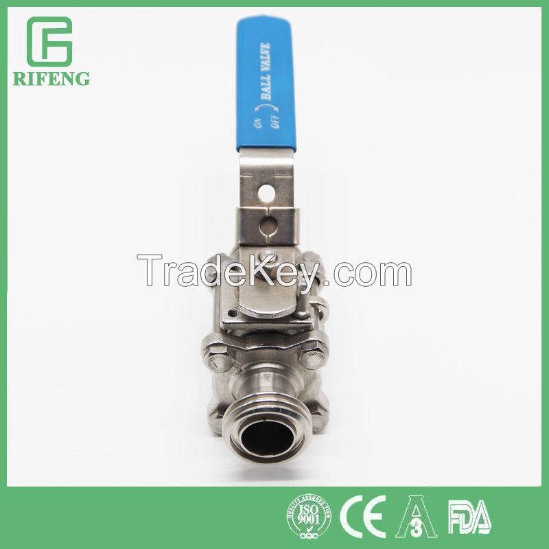 Sanitary Stainless Steel 3pc Ball Valve