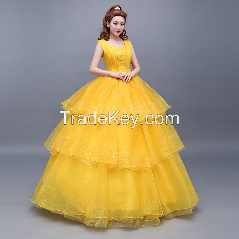 2017 movie Beauty and the Beast Movie Princess Belle cosplay costume