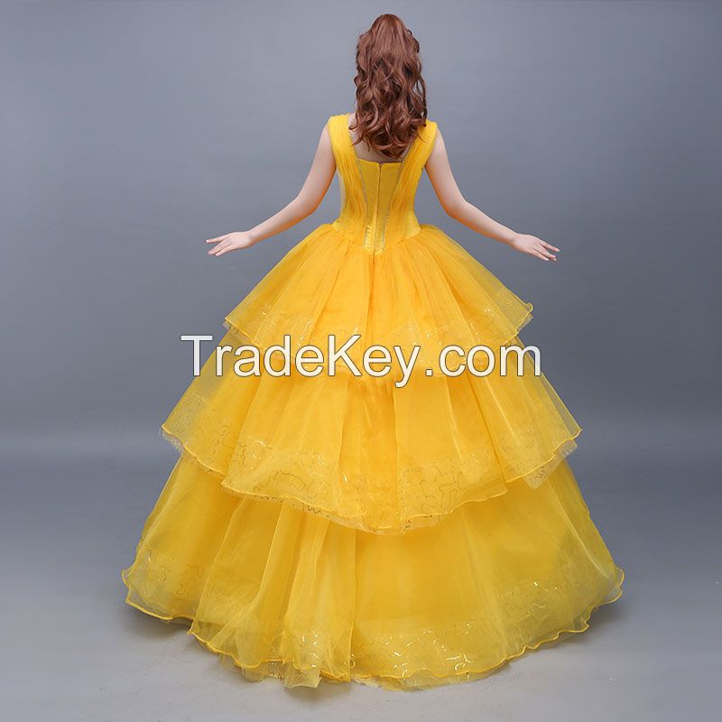 2017 movie Beauty and the Beast Movie Princess Belle cosplay costume