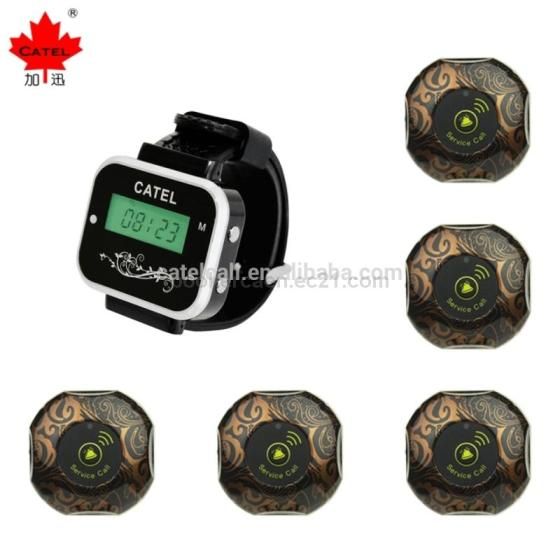 CTW05 Restaurant Wireless Calling System with Wrist Watch Pager/ Work with Call Buttons 