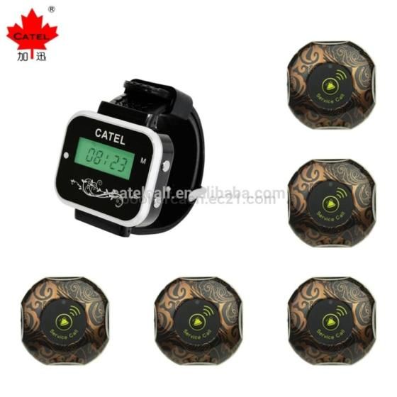 Ctw05 Restaurant Wireless Calling System With Wrist Watch Pager/ Work With Call Buttons 