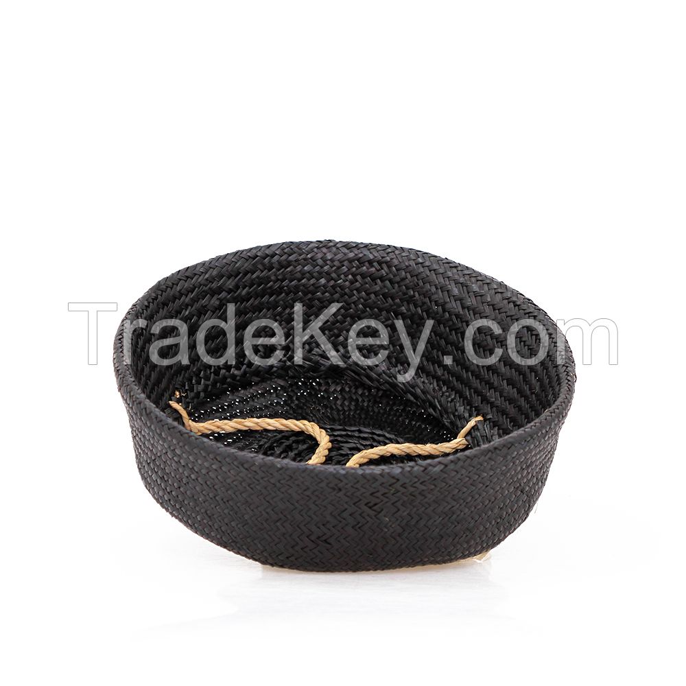 Black color seagrass basket/ storage basket/ belly seagrass basket