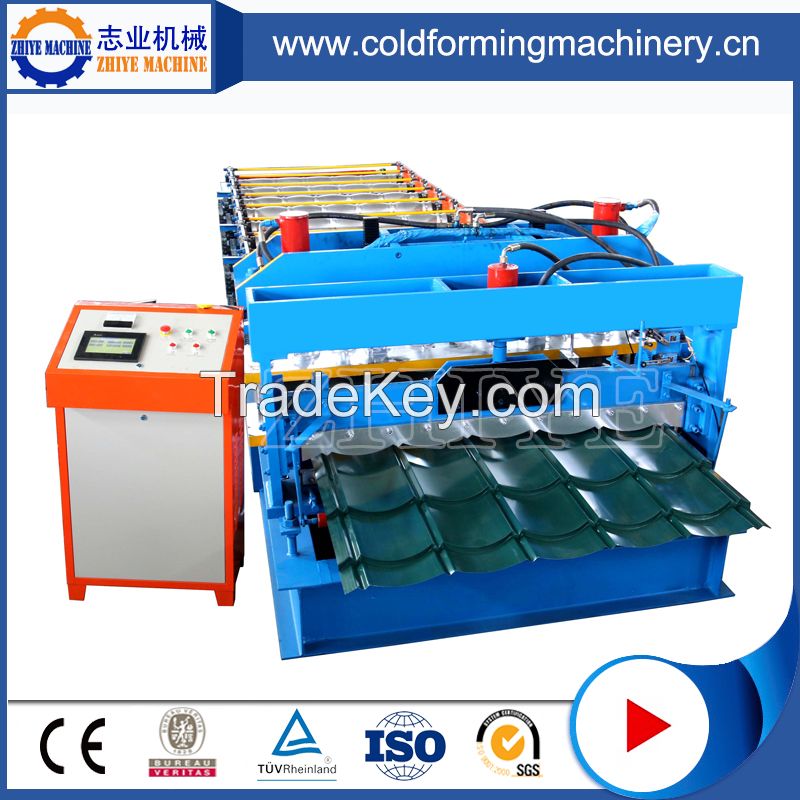 CangZhou CE Standard Metal Glazed Tile Cold Rolling Forming Machine