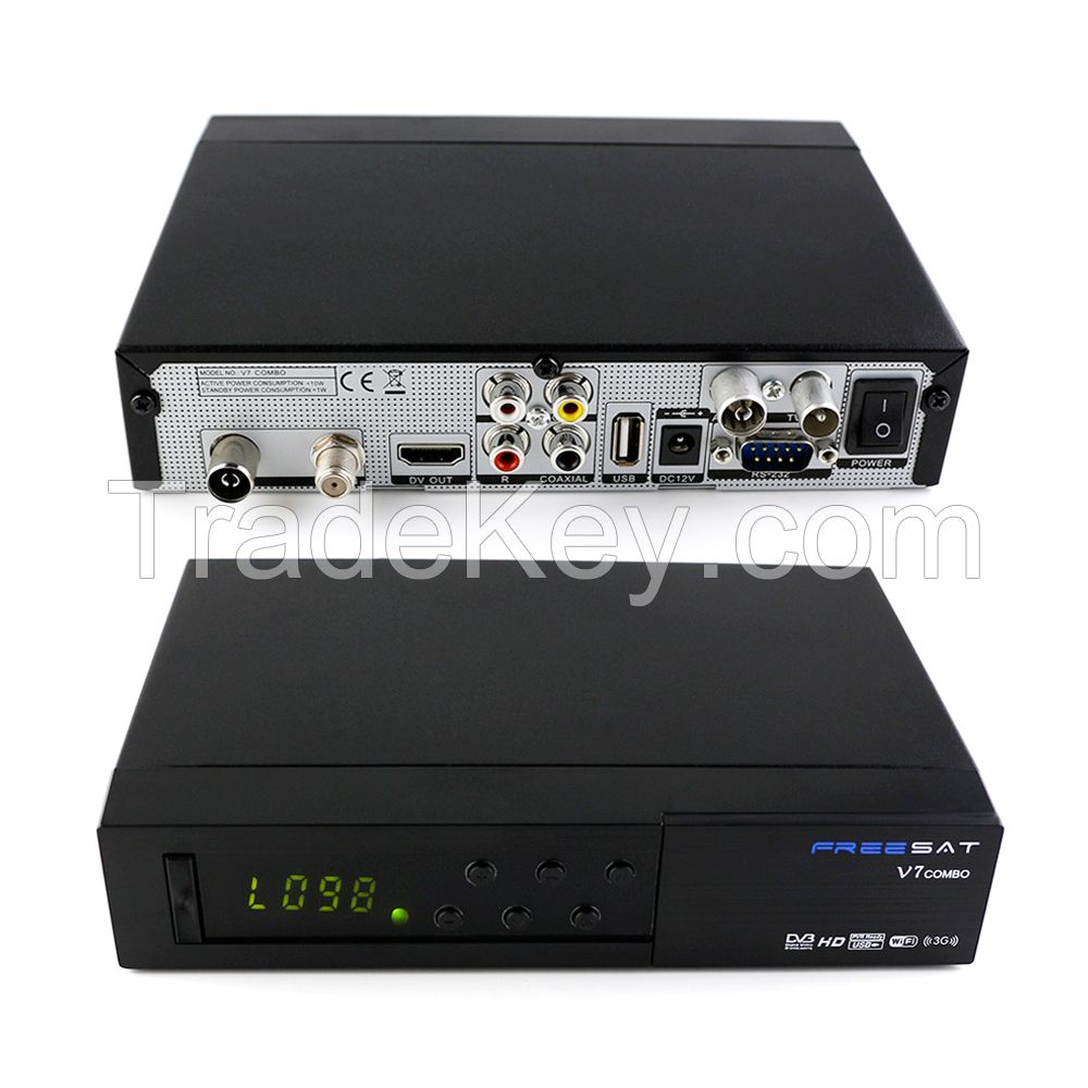 North America Freesat V7 Combo Satellite Receiver Support DVB-S2+ATSC+USB WiFi for USA,Mexico,Canada