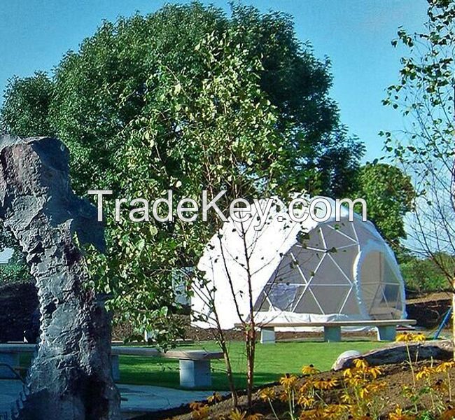 Saudi Arabia 8 Meter Diameter Geodesic Dome Grow Tent With Transparent Roof 