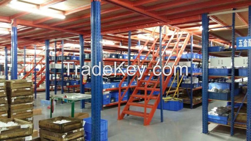 Warehouse Multi-layer steel mezzanine shelfing with high capacity