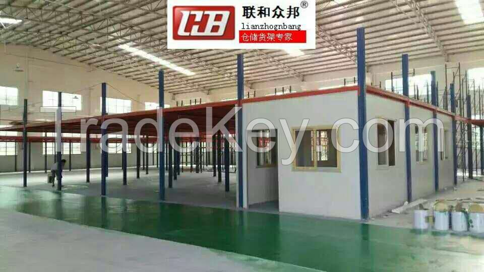 Warehouse Multi-layer steel mezzanine shelfing with high capacity